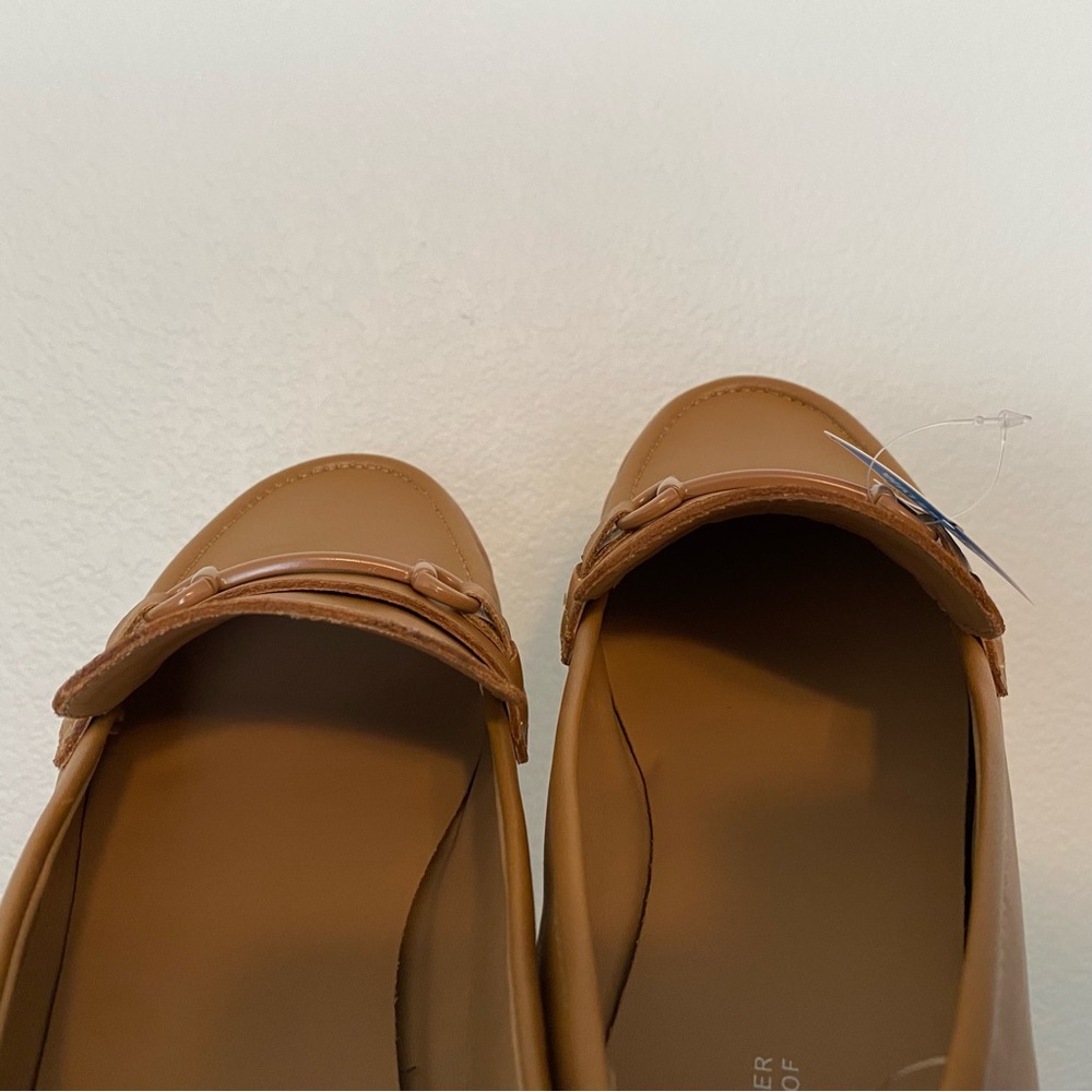 Aqua College Tan Leather Bossy Waterproof Loafers Size 10 NWT - Picture 7 of 9